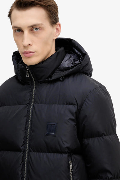 armani exchange Piumino Full Zip Con Cappuccio Icon Blu Uomo, foto 2