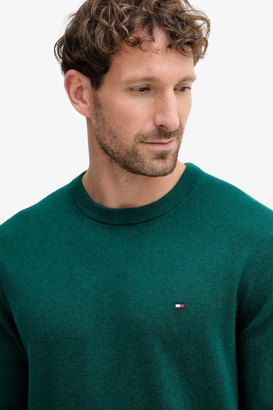  Maglione Girocollo In Misto Cashmere Con Logo Bandierina Ricamato tommy hilfiger 