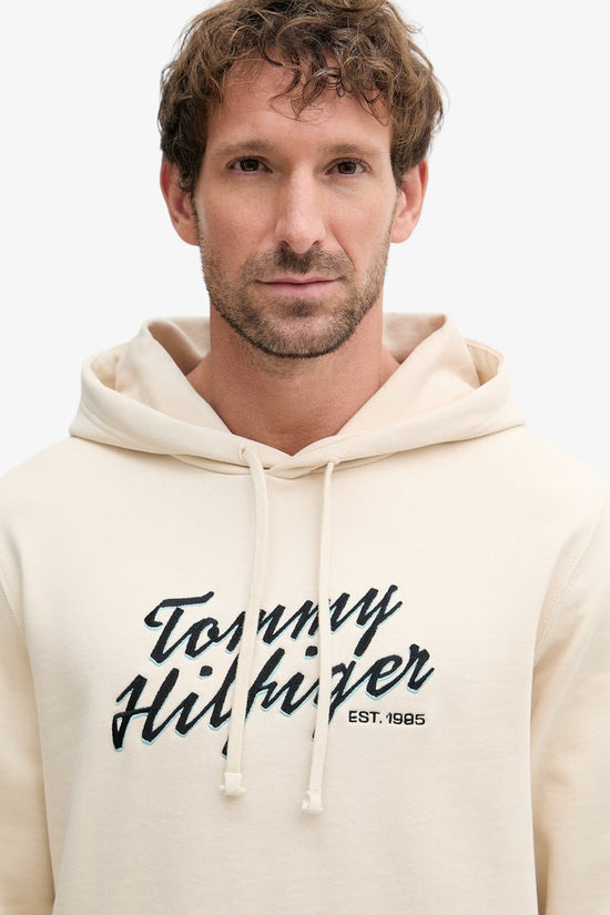  Felpa Con Cappuccio Logo Script Ricamato-tommy hilfiger-Beige-Special_-Mw0mw42496 acj-2  