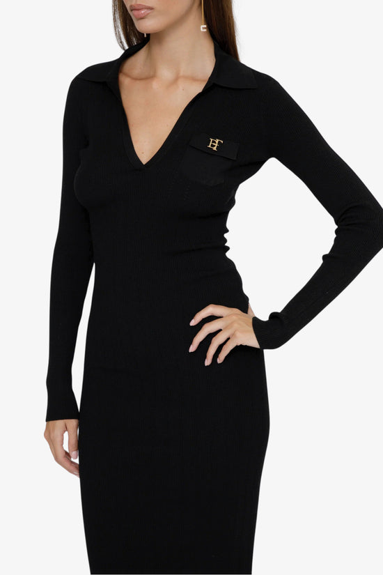  Vestito In Maglia Con Ricami A Jour-elisabetta franchi-Nero-Special_-Am08b66e2 110-2  