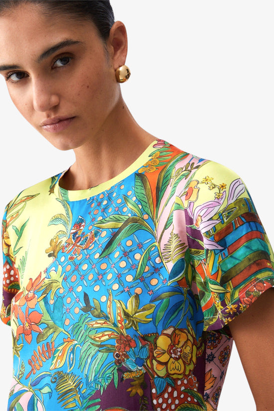  T-Shirt Maniche Corte In Raso Stampato liu jo 