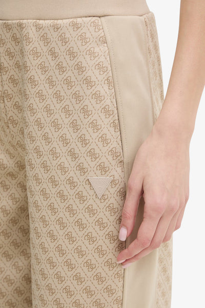 guess Pantaloni Logo All-Over Maya Beige Donna, foto 2