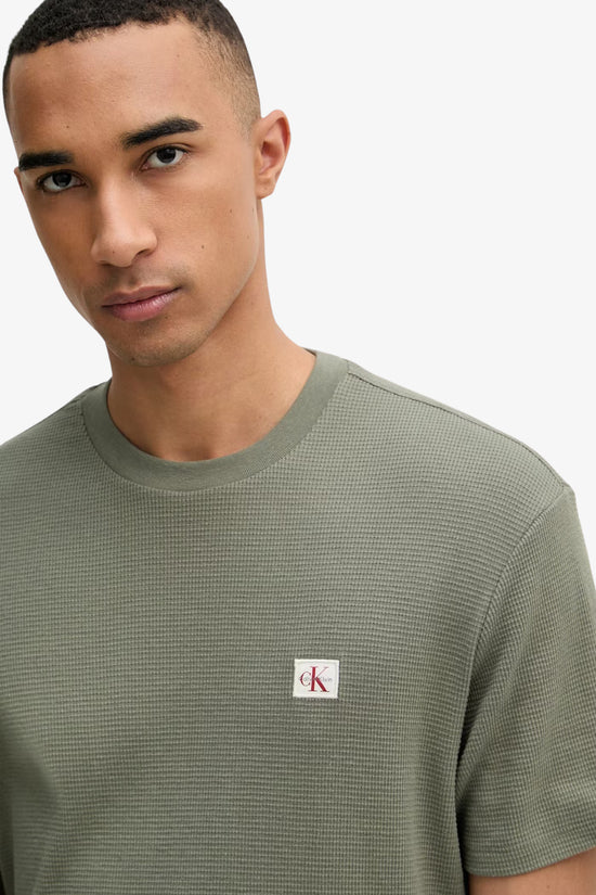  T-Shirt Maniche Corte Waffle-calvin klein jeans-Verde-Special_-Lv04rd008g ldy-2  