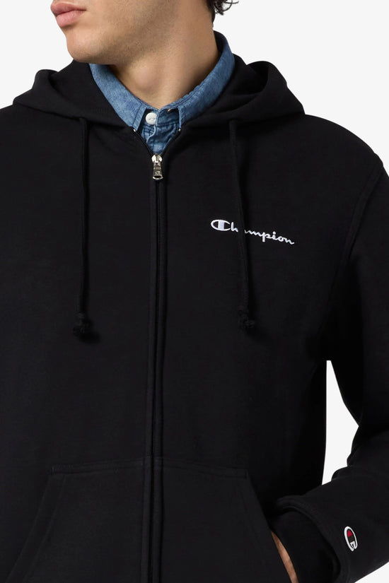  Felpa Full Zip Con Cappuccio Logo Piccolo Ricamato champion 
