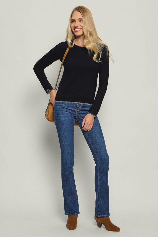 Maglione Girocollo Leggero Con Profili Lurex-liu jo-Nero-Special_-Wf6015 ms49i 22222-2  
