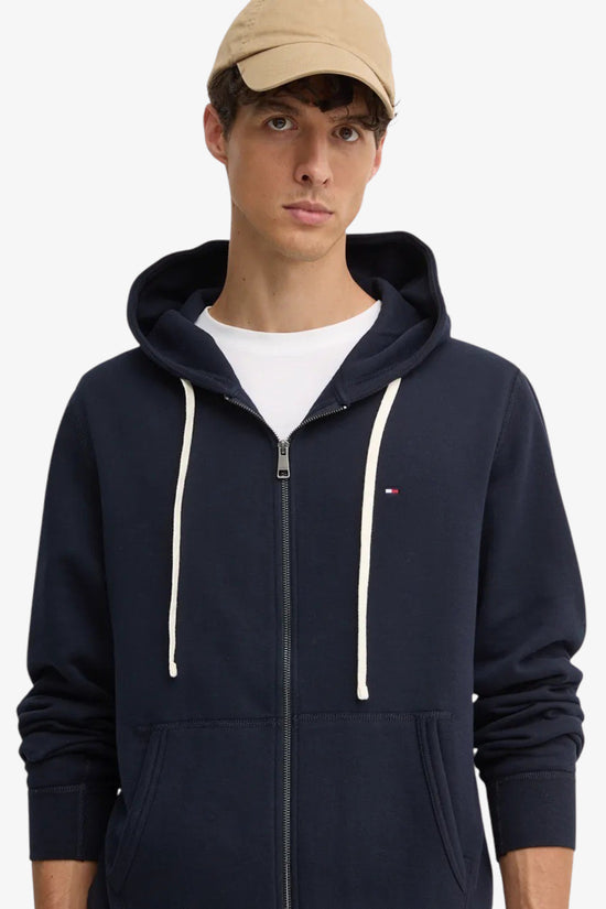  Felpa Full Zip Con Cappuccio Logo Bandierina Ricamata tommy hilfiger 