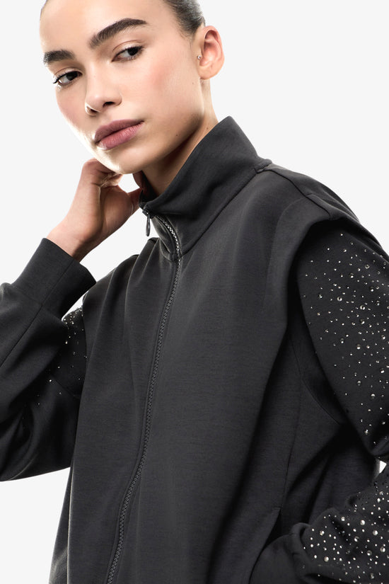  Felpa Full Zip Precious Con Strass emporio armani ea7 