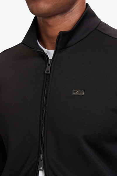 emporio armani ea7 Felpa Full Zip Lux Identity In Jersey Elasticizzato Nero Uomo, foto 2
