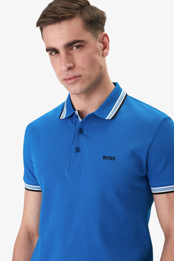 boss Polo Maniche Corte Paddy Blu Uomo, foto 2