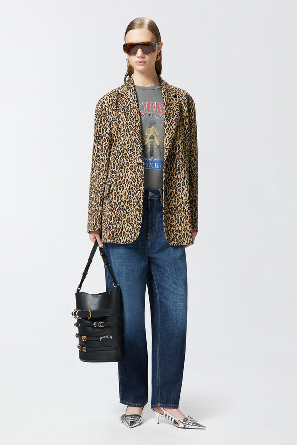 pinko T-Shirt Maniche Corte Queen of The Road Grigio Donna, foto 2