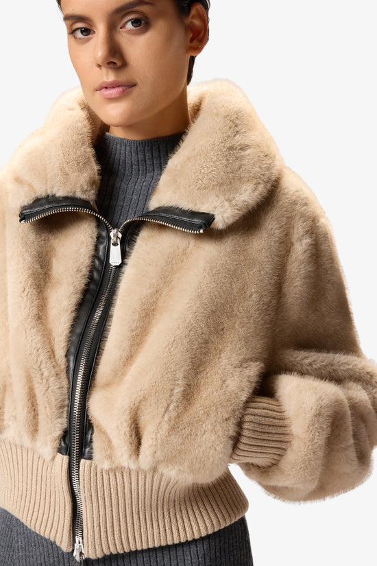  Giacca Bomber Full Zip In Eco Pelliccia pinko 