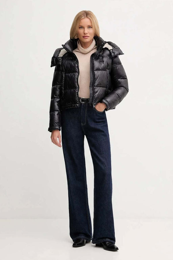 blauer Piumino Corto Full Zip Con Cappuccio Staccabile Gloria Nero Donna, foto 2