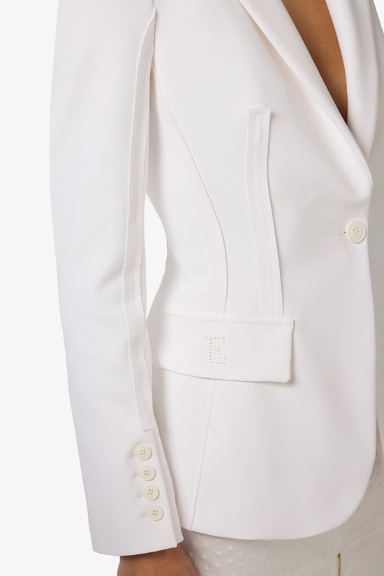  Giacca Blazer Monopetto In Doppio Crepe Stretch Con Motivi A Taglio Vivo-elisabetta franchi-Bianco-Special_-Gi21661e2 360-2  