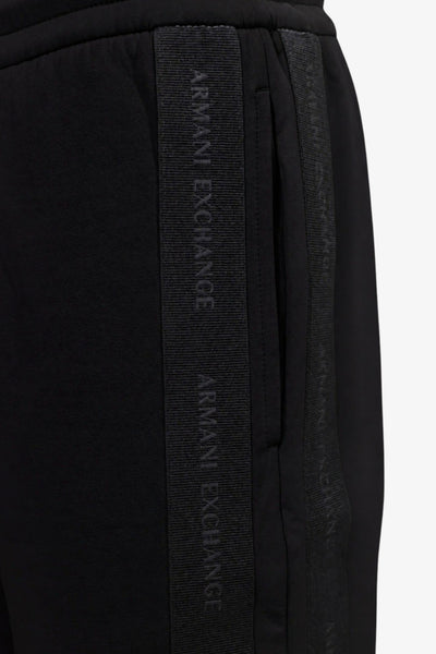 armani exchange Pantaloni In Jersey Di Cotone Stretch Con Bande Logo Nero Uomo, foto 2