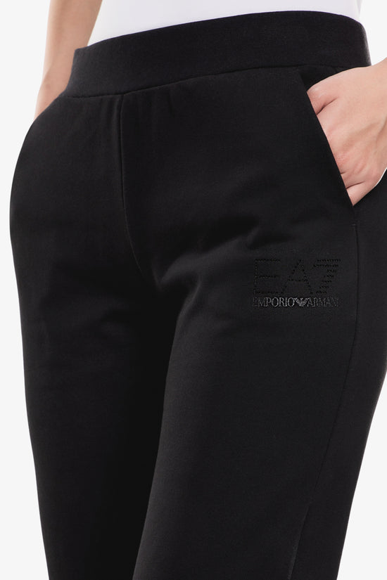  Pantaloni Logo Series Tono Su Tono Con Strass emporio armani ea7 