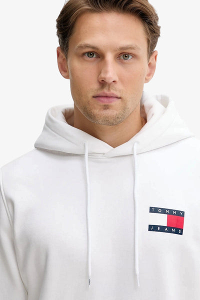 tommy jeans Felpa Con Cappuccio Logo Bandiera Bianco Uomo, foto 2