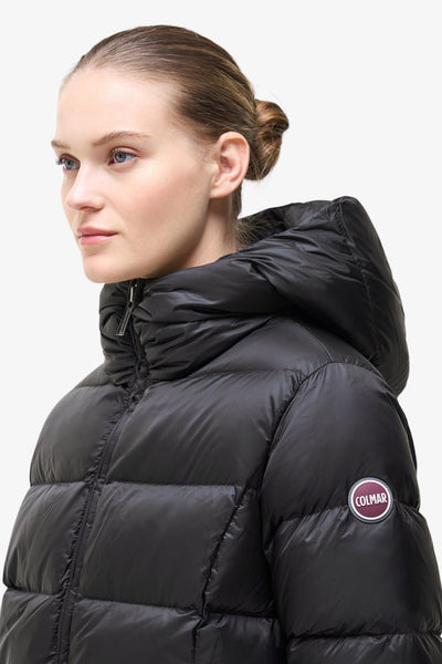 colmar Piumino Lungo Full Zip Con Cappuccio Nero Donna, foto 2