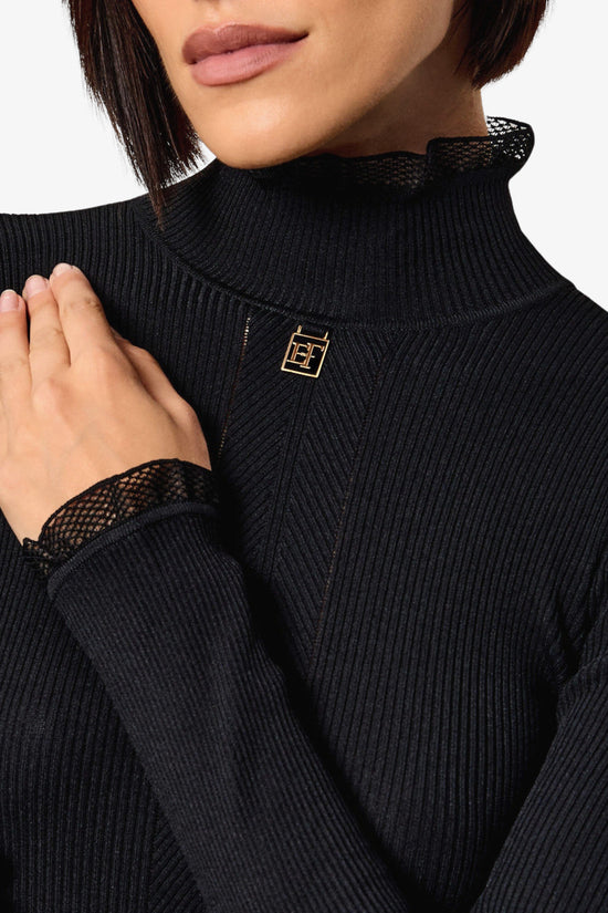  Vestito In Maglia Con Dettaglio Logo-elisabetta franchi-Nero-Special_-Am21b66e2 110-2  