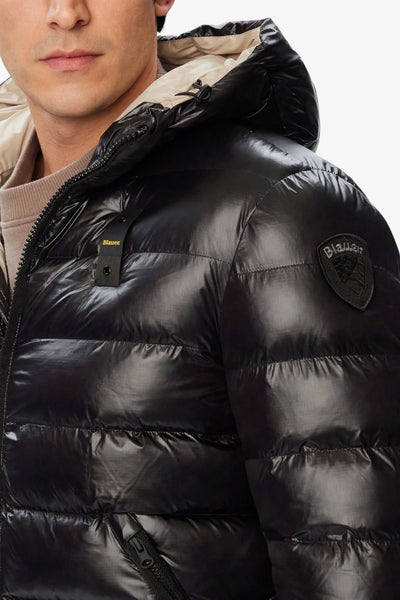 blauer Piumino Full Zip Con Cappuccio Adams Nero Uomo, foto 2
