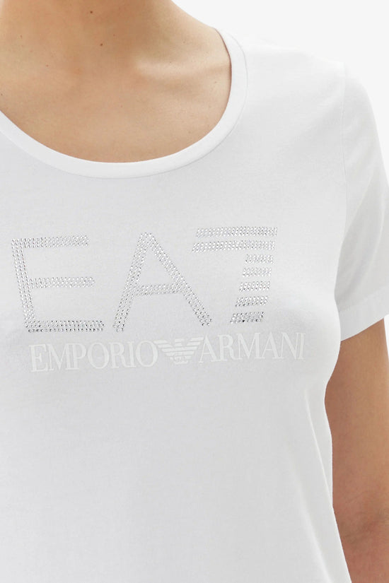  T-Shirt Maniche Corte Big Logo Series Con Strass-emporio armani ea7-Bianco-Special_-7w000536 af10373 u0002-2  