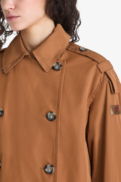 peuterey Trench Corto Doppiopetto Pokera TJT Marrone Donna, foto 2