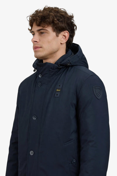 blauer Parka Full Zip Con Cappuccio Removibile Chester Blu Uomo, foto 2