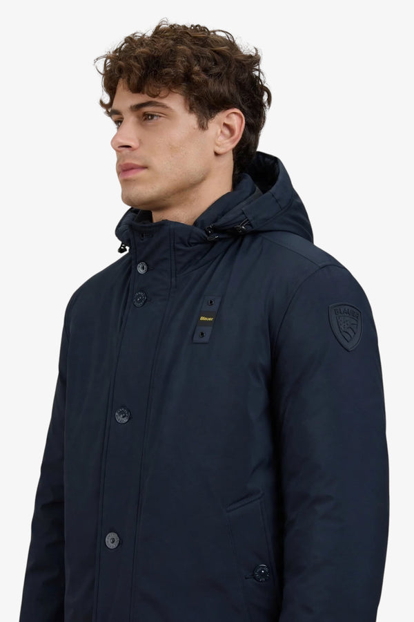 blauer Parka Full Zip Con Cappuccio Removibile Chester Blu Uomo, foto 2