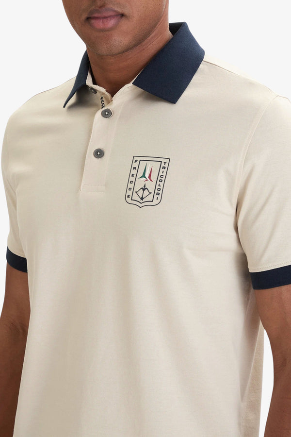 aeronautica militare Polo Maniche Corte Frecce Tricolori In Jersey Beige Uomo, foto 2