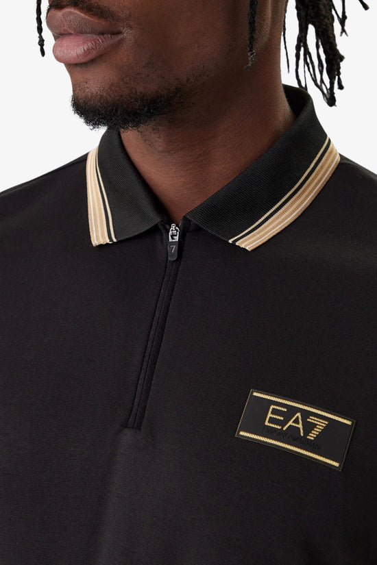  Polo Maniche Corte Con Zip Premium Label In Jersey emporio armani ea7 