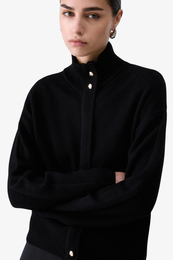 liu jo Giacca In Maglia Full Zip Nero Donna, foto 2