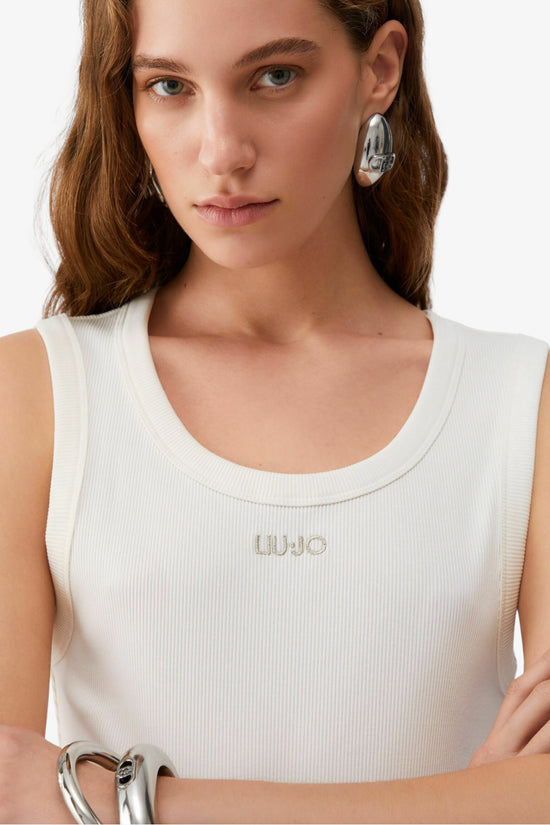  Canotta A Costine Logo Piccolo Ricamato liu jo 