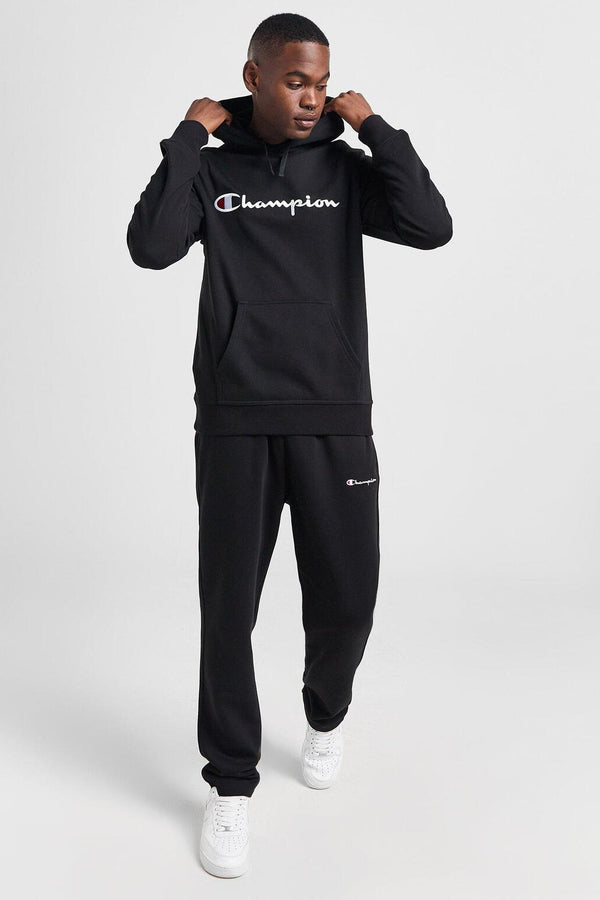 champion Felpa Con Cappuccio Big Logo Ricamato Nero Uomo, foto 2
