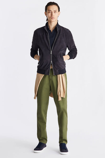 peuterey Giacca Full Zip In Pelle Scamosciata Sands Suede PE 08 Blu Uomo, foto 2