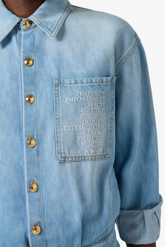 Tuta In Denim Dettaglio Lettering elisabetta franchi 