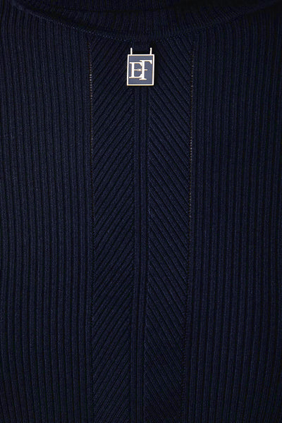 elisabetta franchi Dolcevita Maglione Con Dettaglio Logo Blu Donna, foto 2