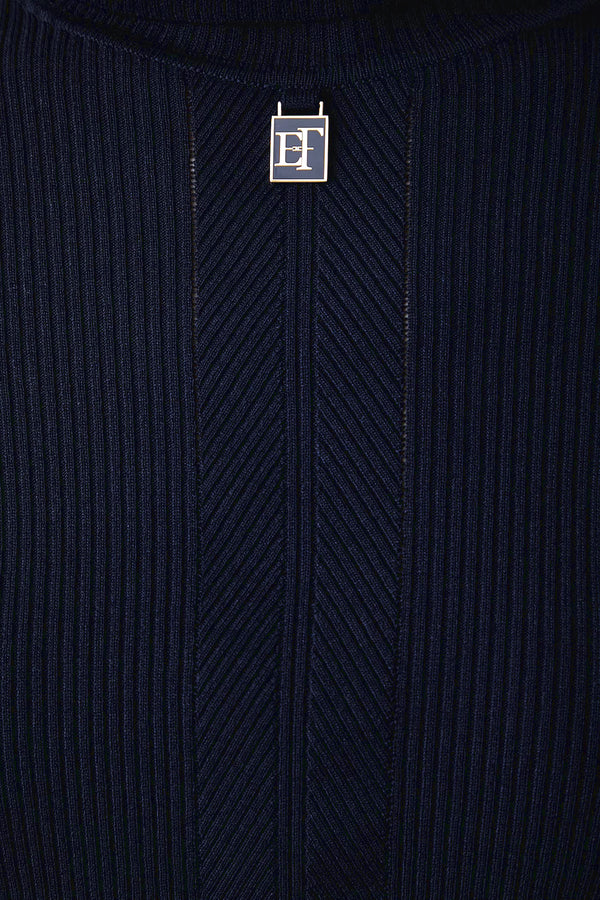 elisabetta franchi Dolcevita Maglione Con Dettaglio Logo Blu Donna, foto 2