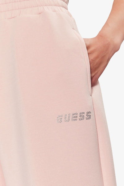 guess Pantaloni Logo Strass Cecilia Scuba Rosa Donna, foto 2