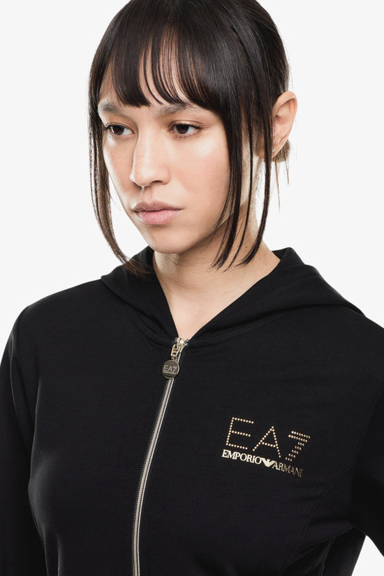  Felpa Full Zip Con Cappuccio Evolution Logo Borchiette-emporio armani ea7-Nero-Special_-7w001044 af12482 uc001-2  