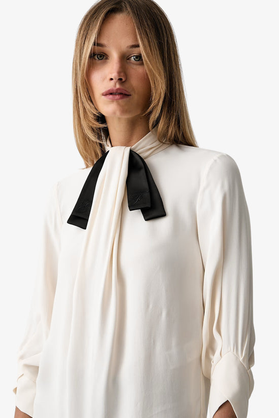 Blusa In Georgette Con Cravattino-elisabetta franchi-Bianco-Special_-Ca17866e2 e84-2  