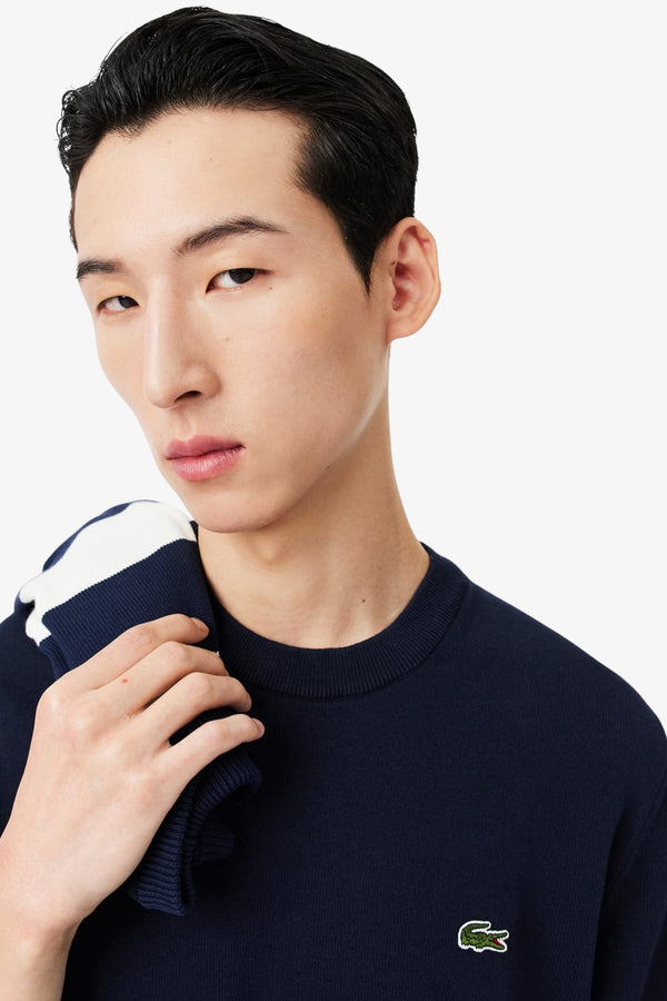 lacoste Maglione Girocollo Logo Piccolo Ricamato Blu Uomo, foto 2
