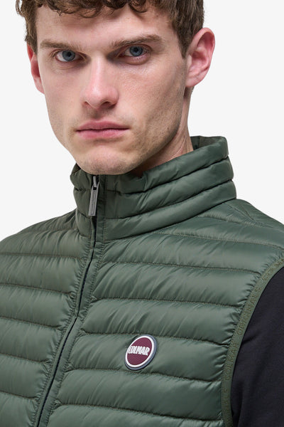 colmar Gilet Full Zip Imbottito In Piuma Leggera Verde Uomo, foto 2
