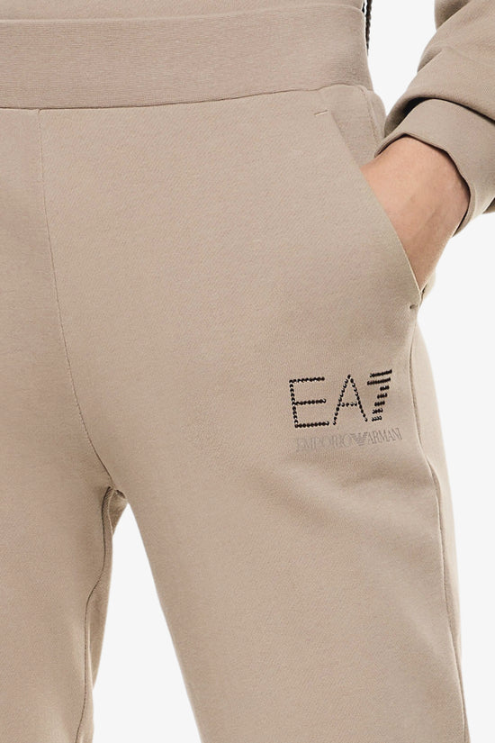  Pantaloni Logo Series Tono Su Tono Con Strass emporio armani ea7 