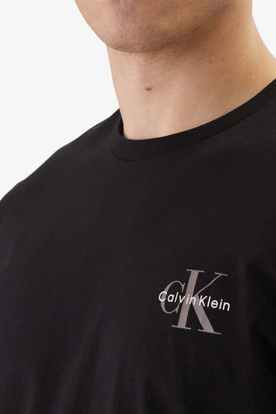 calvin klein jeans T-Shirt Maniche Corte Logo Monogramma Nero Uomo, foto 2