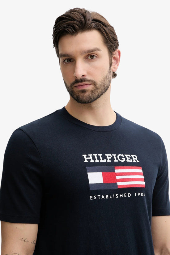  T-Shirt Maniche Corte Bandiera Ricamata tommy hilfiger 