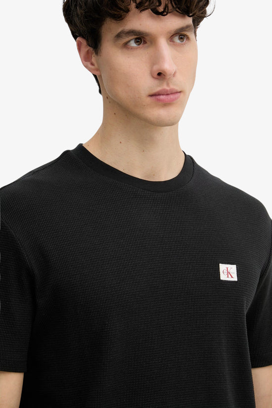  T-Shirt Maniche Corte Waffle-calvin klein jeans-Nero-Special_-Lv04rd008g ub1-2  