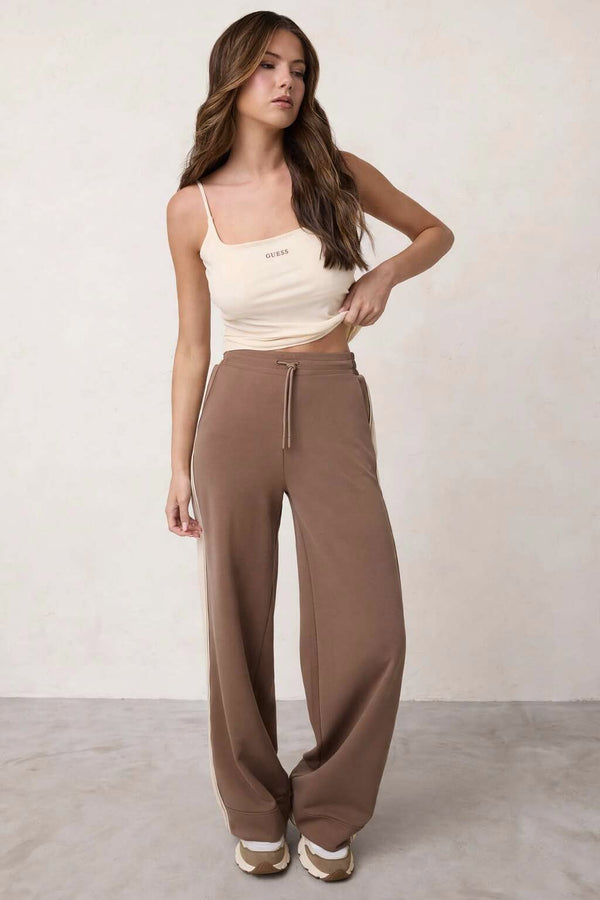 guess Pantaloni Con Bande Merope Marrone Donna, foto 2