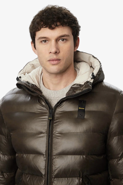 blauer Piumino Full Zip Con Cappuccio Adams Marrone Uomo, foto 2