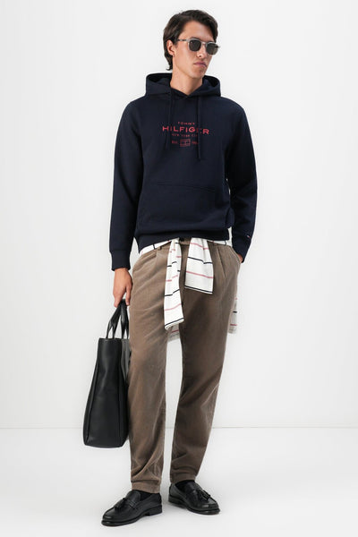 tommy hilfiger Felpa Con Cappuccio Oval Graphic Blu Uomo, foto 2