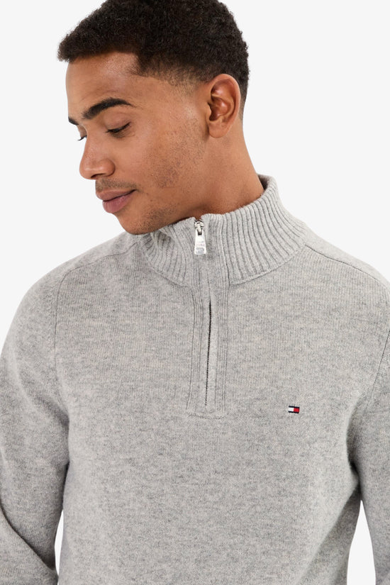  Maglione 1/2 Zip In Lana Con Logo Bandierina Ricamato tommy hilfiger 