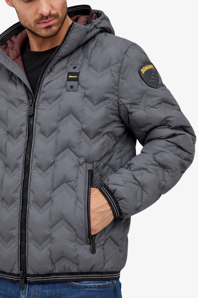 blauer Piumino Full Zip Con Cappuccio Piery Grigio Uomo, foto 2